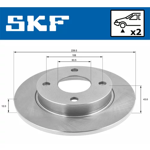 Brzdový kotúč SKF VKBD 80076 S2 - obr. 1