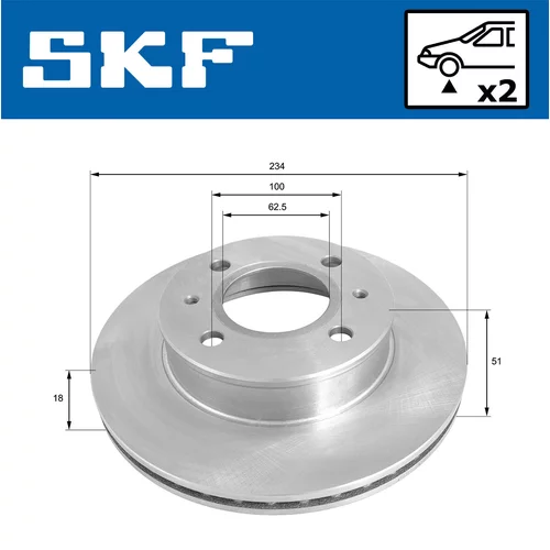 Brzdový kotúč SKF VKBD 80622 V2 - obr. 1