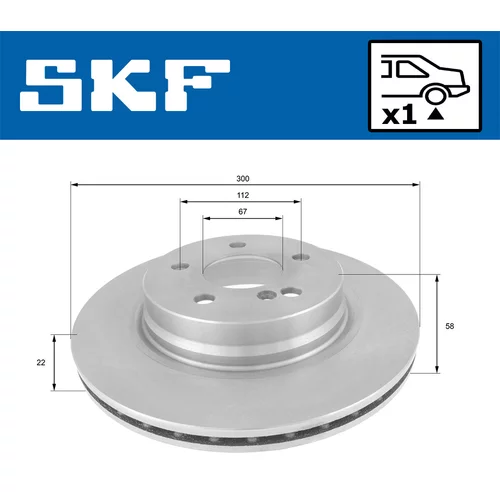 Brzdový kotúč SKF VKBD 90204 V1 - obr. 1