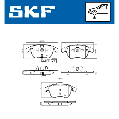 Sada brzdových platničiek kotúčovej brzdy SKF VKBP 80073 E - obr. 5