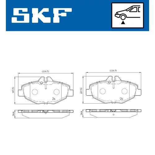 Sada brzdových platničiek kotúčovej brzdy SKF VKBP 80147 E - obr. 6