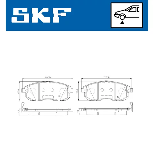 Sada brzdových platničiek kotúčovej brzdy SKF VKBP 80197 A - obr. 1