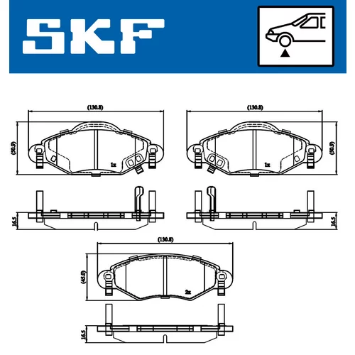 Sada brzdových platničiek kotúčovej brzdy SKF VKBP 80383 A - obr. 1