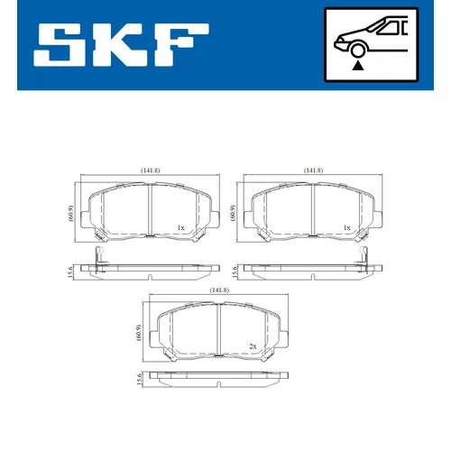 Sada brzdových platničiek kotúčovej brzdy SKF VKBP 80406 A - obr. 1