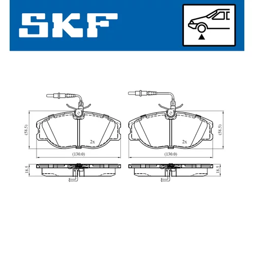 Sada brzdových platničiek kotúčovej brzdy SKF VKBP 80543 E - obr. 1