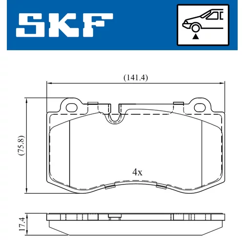 Sada brzdových platničiek kotúčovej brzdy SKF VKBP 80549 - obr. 1