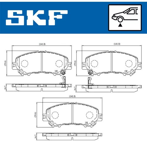 Sada brzdových platničiek kotúčovej brzdy SKF VKBP 80557 A - obr. 1