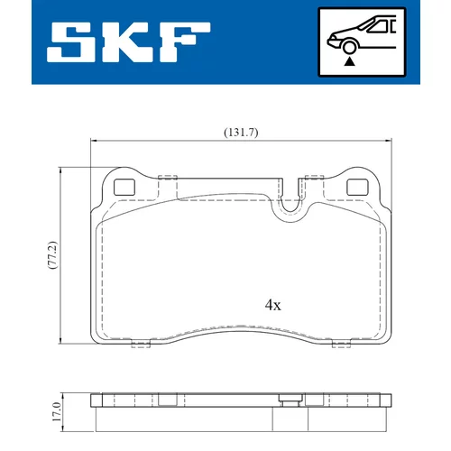 Sada brzdových platničiek kotúčovej brzdy SKF VKBP 80609 - obr. 1