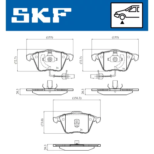 Sada brzdových platničiek kotúčovej brzdy SKF VKBP 81038 E - obr. 1