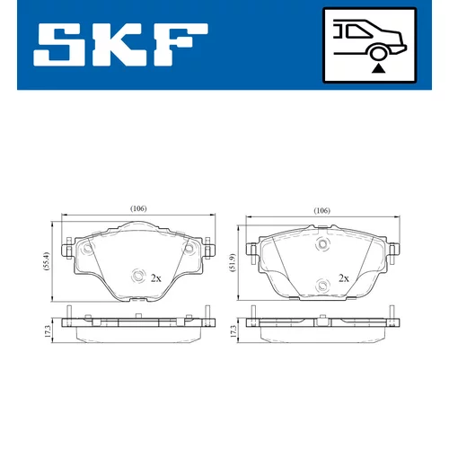 Sada brzdových platničiek kotúčovej brzdy SKF VKBP 90094 - obr. 6