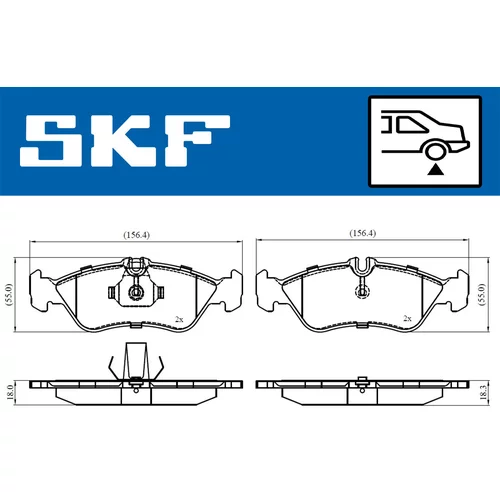 Sada brzdových platničiek kotúčovej brzdy SKF VKBP 90362 - obr. 1