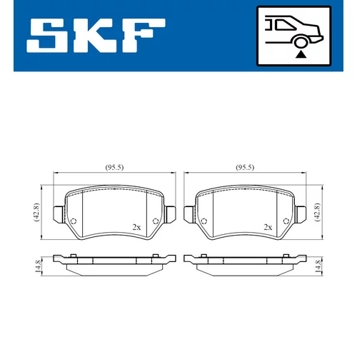 Sada brzdových platničiek kotúčovej brzdy SKF VKBP 90453 - obr. 1