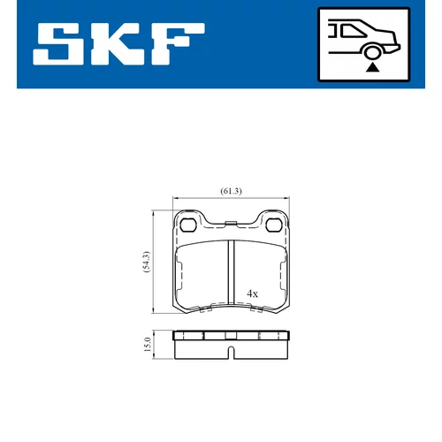 Sada brzdových platničiek kotúčovej brzdy SKF VKBP 90501 - obr. 5