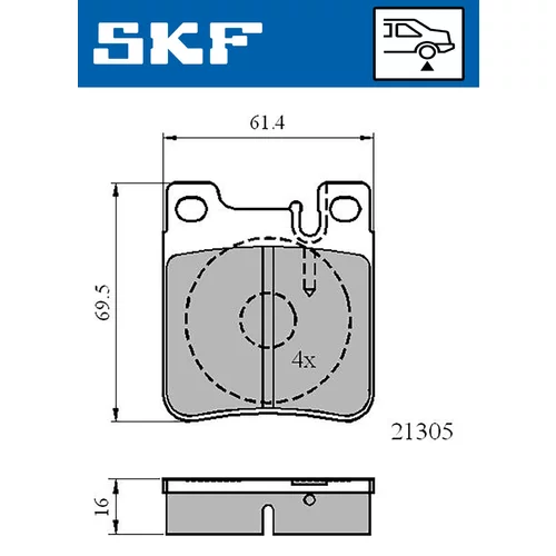 Sada brzdových platničiek kotúčovej brzdy SKF VKBP 90502 - obr. 1