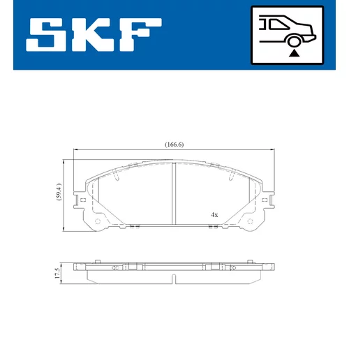 Sada brzdových platničiek kotúčovej brzdy SKF VKBP 90552 A - obr. 6