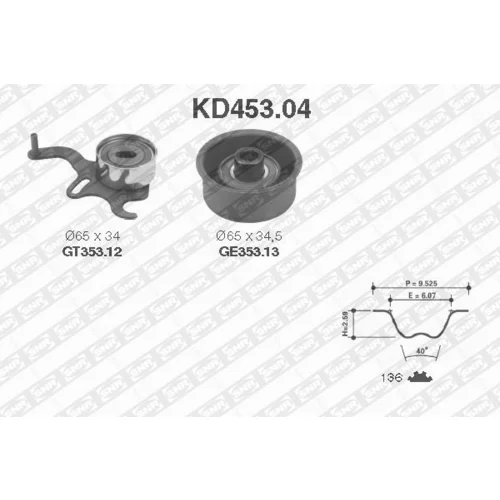 Sada ozubeného remeňa SNR KD453.04