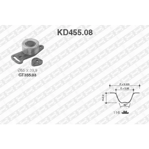 Sada ozubeného remeňa SNR KD455.08