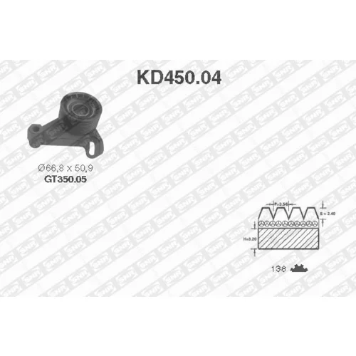 Sada ozubeného remeňa SNR KD450.04