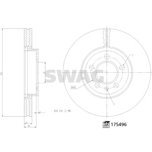 Brzdový kotúč SWAG 33 10 6928 - obr. 2