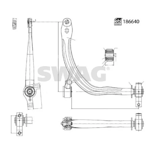 Rameno zavesenia kolies SWAG 33 11 0489