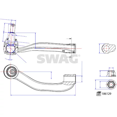 Hlava/čap spojovacej tyče riadenia SWAG 33 11 0259