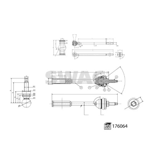 Spojovacia tyč riadenia SWAG 33 10 3280 - obr. 2