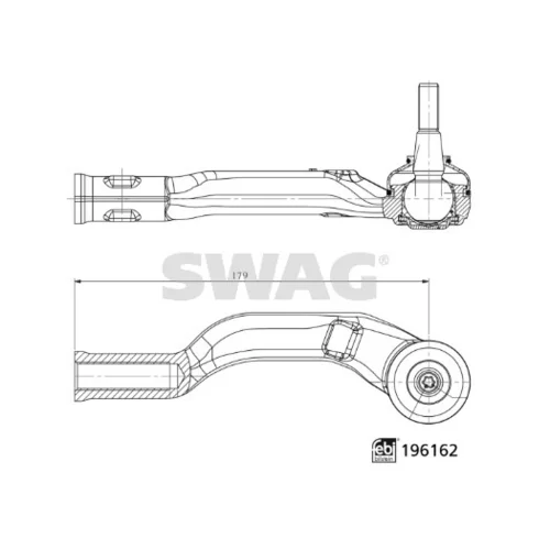 Hlava/čap spojovacej tyče riadenia SWAG 33 11 2029