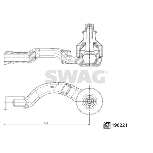 Hlava/čap spojovacej tyče riadenia SWAG 33 11 2066