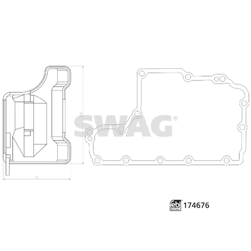 Sada hydraulického filtra automatickej prevodovky SWAG 33 10 2327 - obr. 2