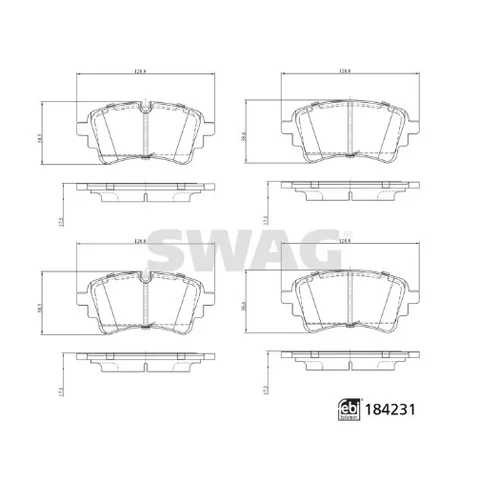 Sada brzdových platničiek kotúčovej brzdy 33 10 9321 /SWAG/ - obr. 1