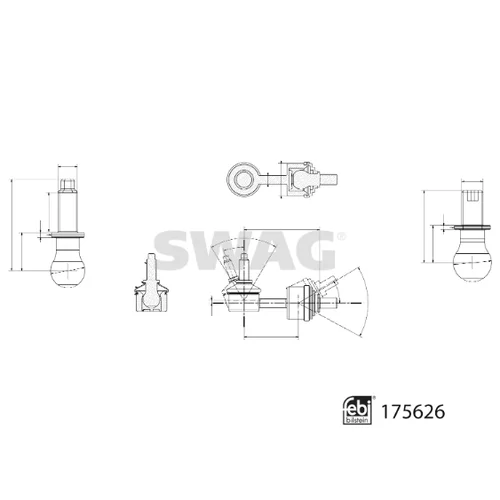 Tyč/Vzpera stabilizátora 33 10 2987 /SWAG/ - obr. 1