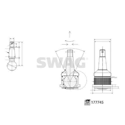 Zvislý/nosný čap 33 10 4280 /SWAG/ - obr. 1