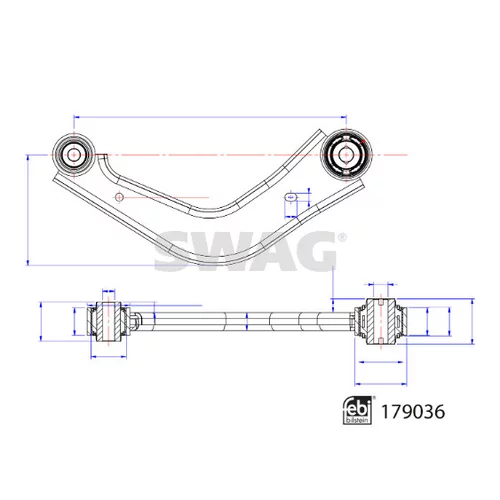 Rameno zavesenia kolies SWAG 33 10 4780 - obr. 1