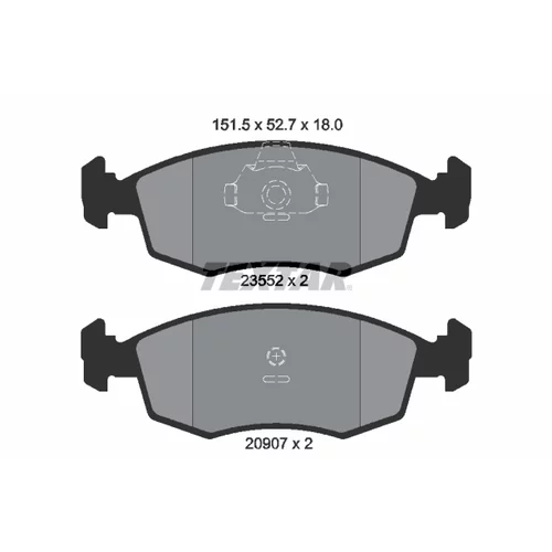 Sada brzdových platničiek kotúčovej brzdy TEXTAR 2355202