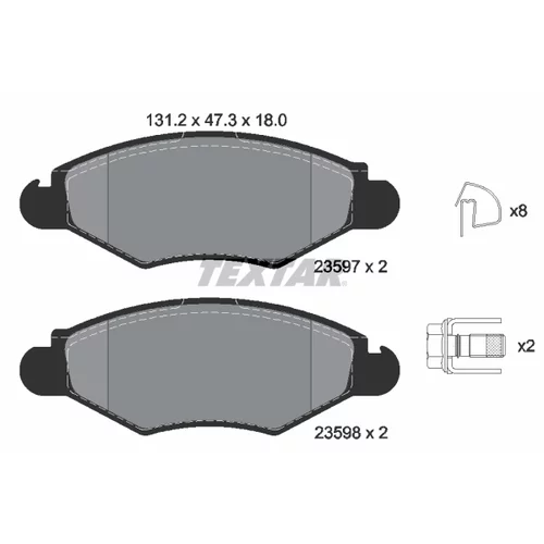 Sada brzdových platničiek kotúčovej brzdy TEXTAR 2359703