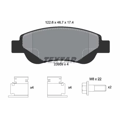 Sada brzdových platničiek kotúčovej brzdy TEXTAR 2395901