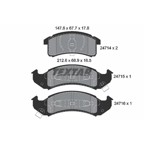 Sada brzdových platničiek kotúčovej brzdy TEXTAR 2471401