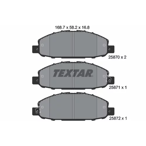 Sada brzdových platničiek kotúčovej brzdy TEXTAR 2587001