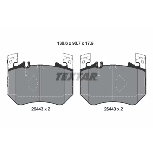 Sada brzdových platničiek kotúčovej brzdy TEXTAR 2644301