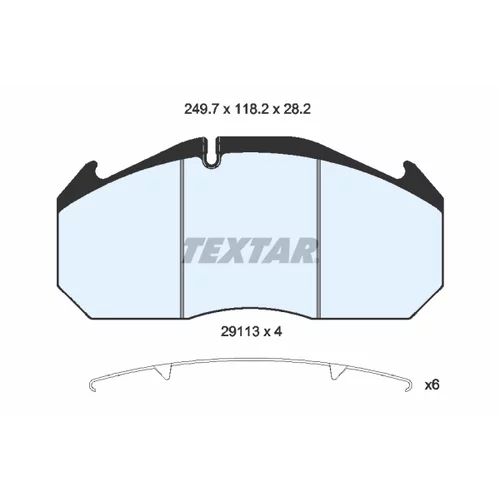 Sada brzdových platničiek kotúčovej brzdy TEXTAR 2911303 - obr. 1