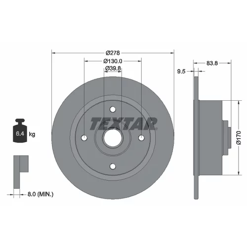 Brzdový kotúč TEXTAR 92010300