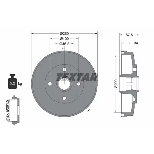 Brzdový bubon TEXTAR 94036500