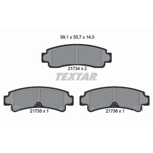 Sada brzdových platničiek kotúčovej brzdy TEXTAR 2173401