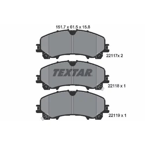 Sada brzdových platničiek kotúčovej brzdy TEXTAR 2211701