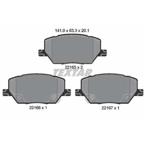 Sada brzdových platničiek kotúčovej brzdy TEXTAR 2216501
