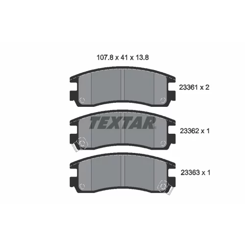 Sada brzdových platničiek kotúčovej brzdy 2336101 /TEXTAR/