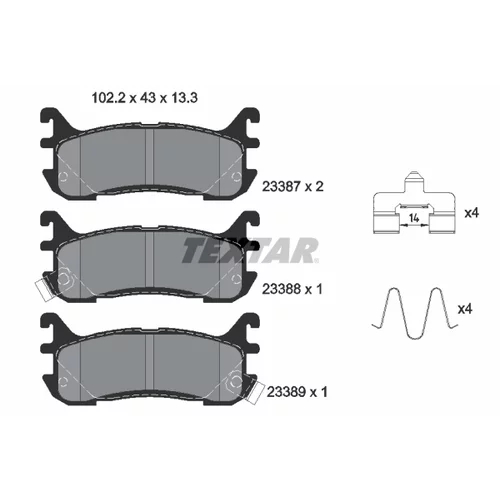 Sada brzdových platničiek kotúčovej brzdy TEXTAR 2338704