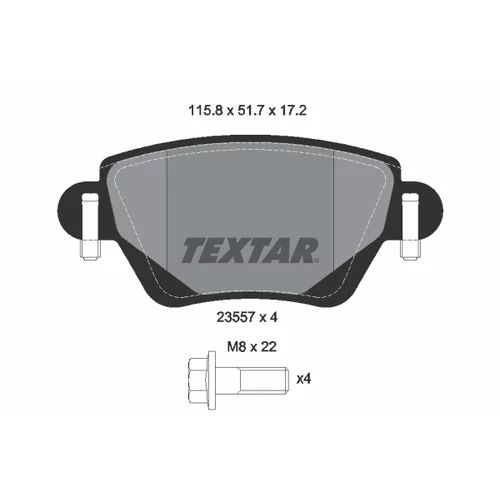 Sada brzdových platničiek kotúčovej brzdy TEXTAR 2355701