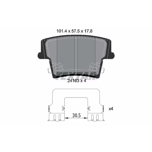 Sada brzdových platničiek kotúčovej brzdy TEXTAR 2416303