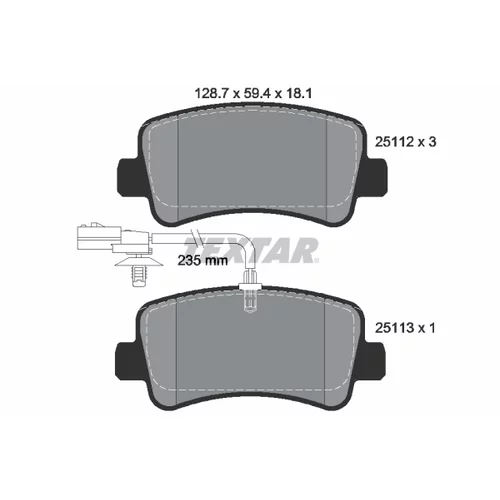 Sada brzdových platničiek kotúčovej brzdy TEXTAR 2511201
